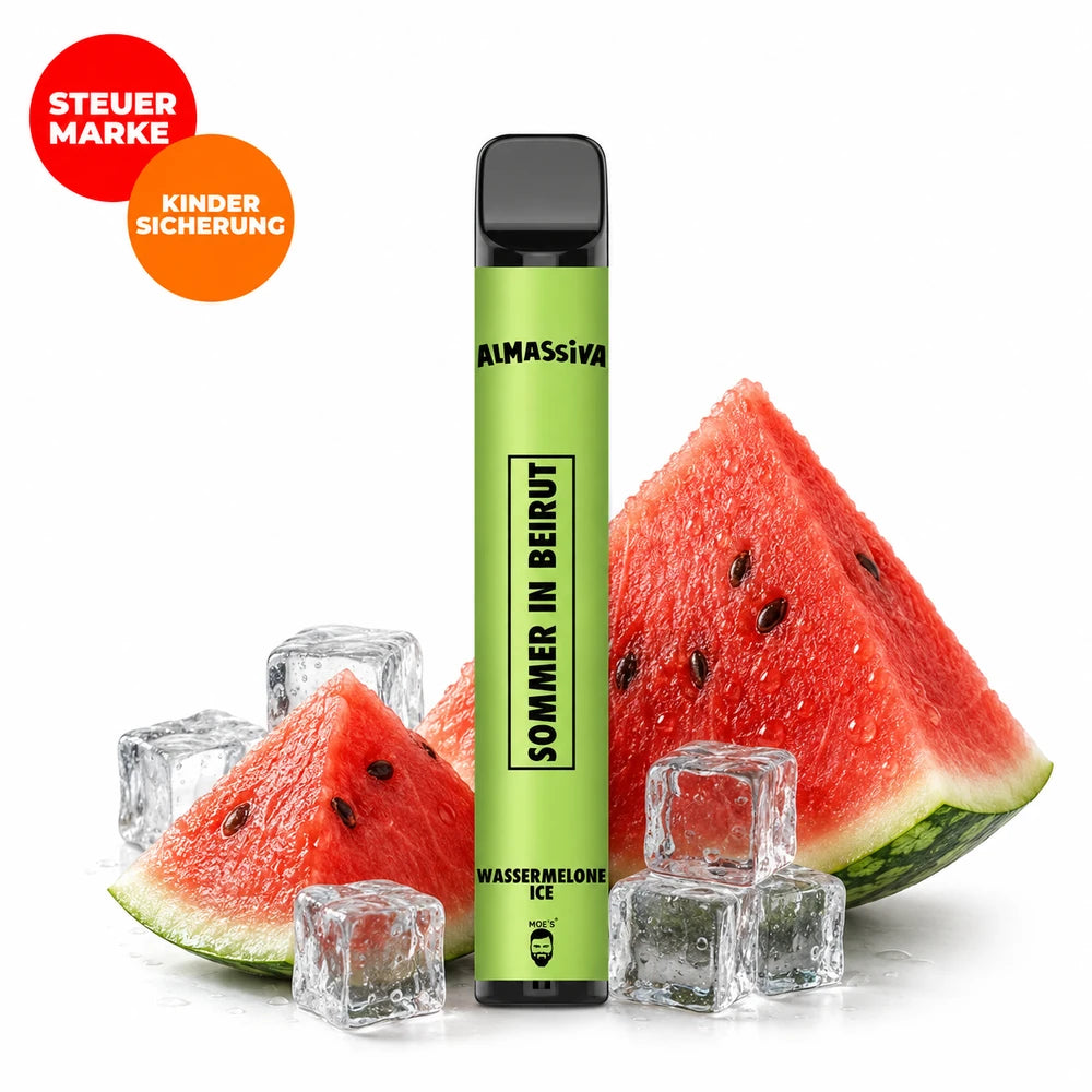 Al Massiva Sommer in Beirut Einweg Vape 600 Züge – 17mg Nikotinsalz, Wassermelone Ice mit saftiger Wassermelone & kühlem Ice-Kick (Einweg E-Zigarette)