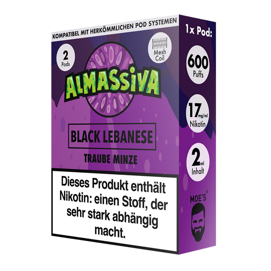 AL MASSIVA Pods Black Lebanese - Traube Minze 2er - 10er Pack