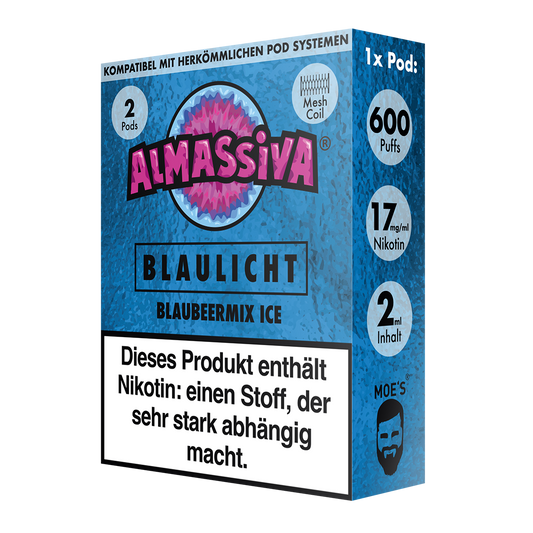 AL MASSIVA Pods Blaulicht - Blaubeermix Ice 2er - 10er Pack