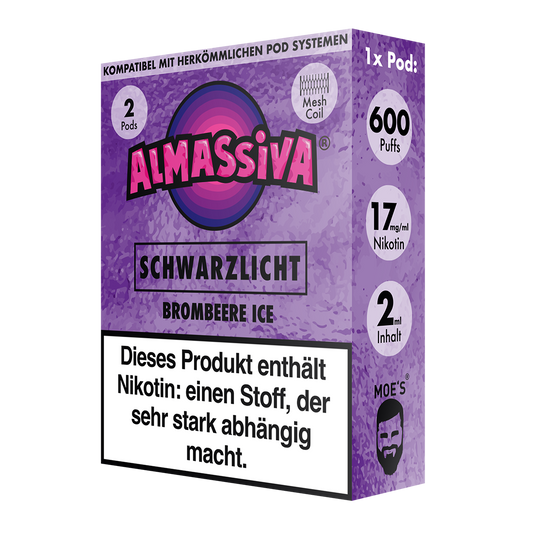 AL MASSIVA Pods Schwarzlicht - Brombeere Ice 2er - 10er Pack