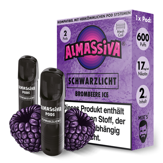 AL MASSIVA Pods Schwarzlicht - Brombeere Ice - 2er
