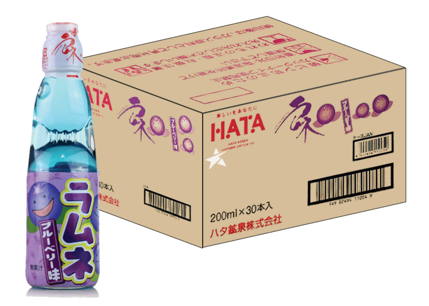 Hata Ramune Blaubeere Soda 30x 200ml