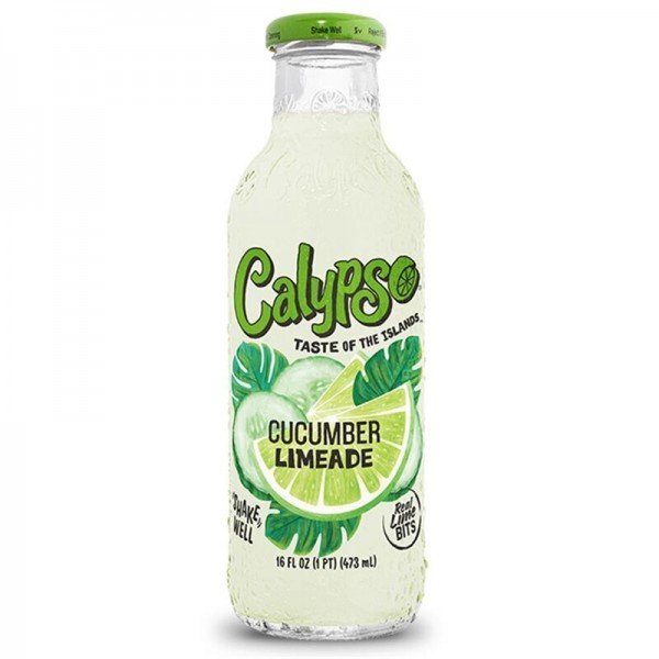 Calypso Cucumber Limeade – Karton 12x473ml Gurke Limette Glasflasche USA Großhandel