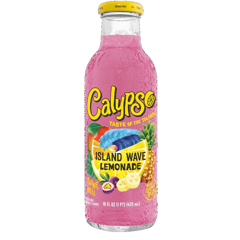 Calypso Island Wave Lemonade – Karton 12x473ml tropische Limonade Glasflasche USA Großhandel