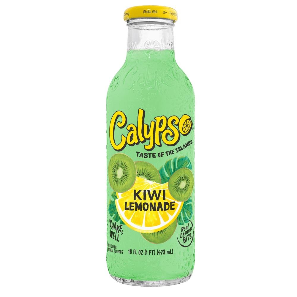 Calypso Kiwi Lemonade – Karton 12x473ml Kiwi Limonade Glasflasche USA Großhandel