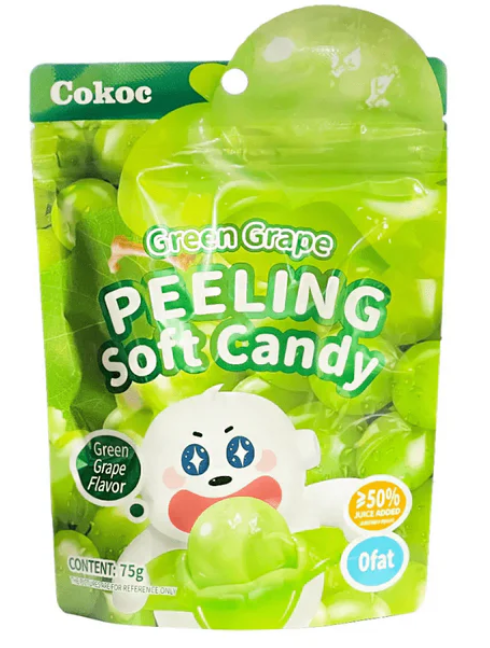 Cokoc Peeling Soft Candy Green Grape 75g – schälbare Gummibärchen halal