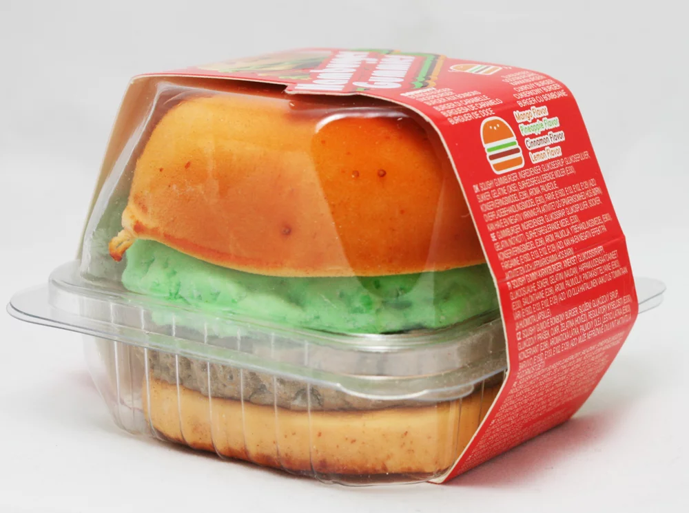 Cokoc Hamburger Gummies 90g – Squishy Bonbon Burger Vorderseite Mango Pineapple Cinnamon Lemon
