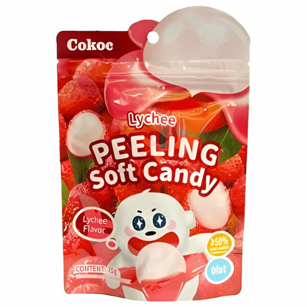 Cokoc Peeling Soft Candy Lychee Litschi 75g – schälbare Gummibärchen halal