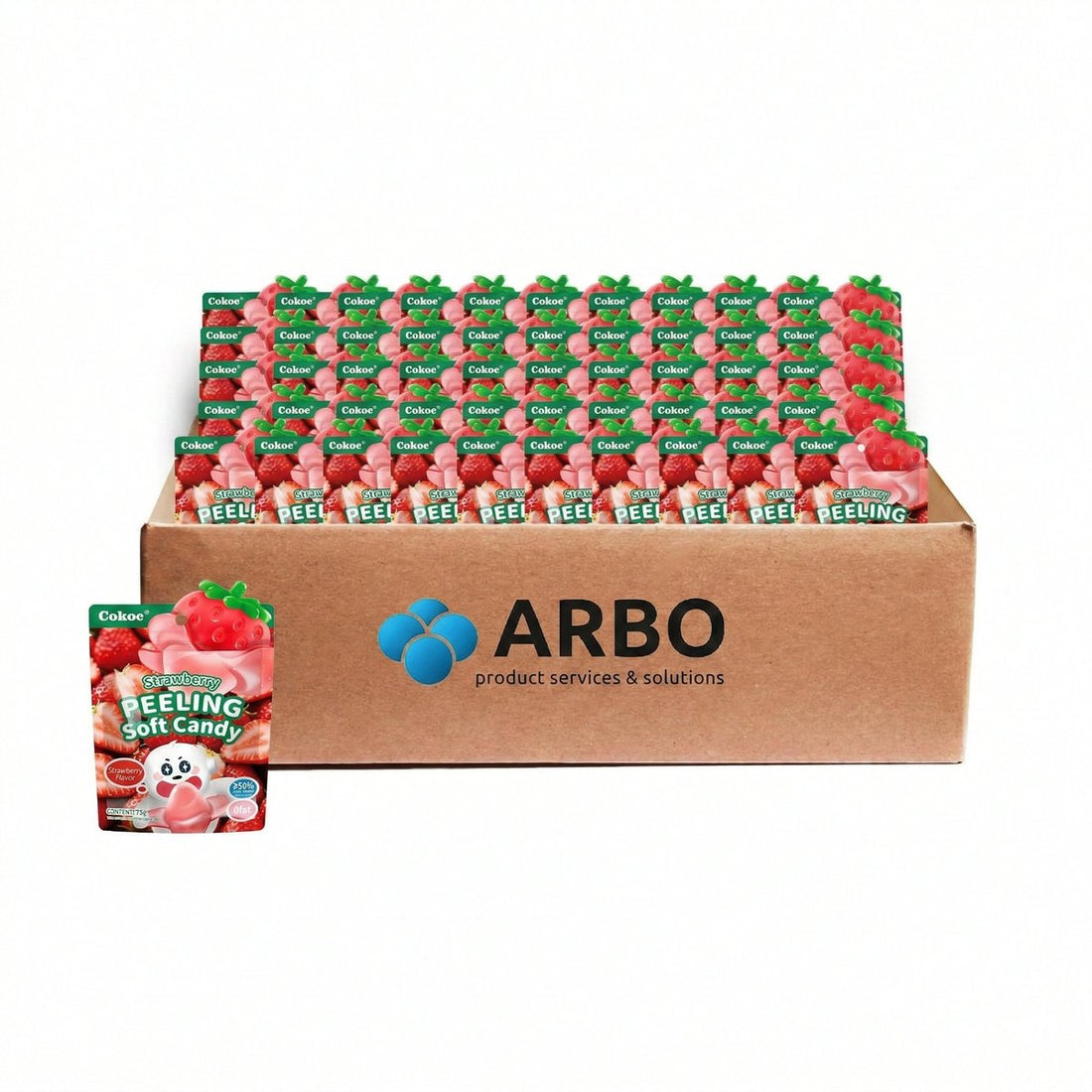 Cokoc Peeling Candy Strawberry – Karton 50x75g Großhandel halal