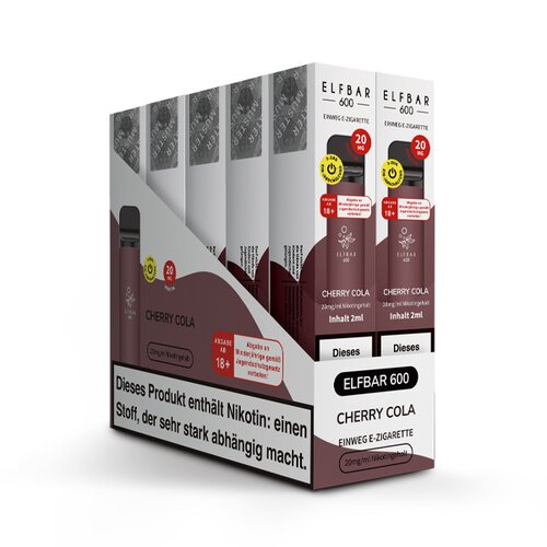 Elfbar 600 V1 20mg Nikotin "Cherry-Cola" - 10er Pack