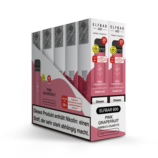 Elfbar 600 V1 20mg Nikotin "Pink Grapefruit" - 10er Pack