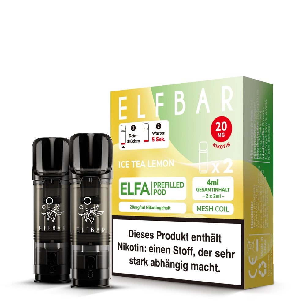 ELFA Pods Ice Tea Lemon 10er Pack – 20 Pods, Eistee mit Zitrone, ELFA kompatibel