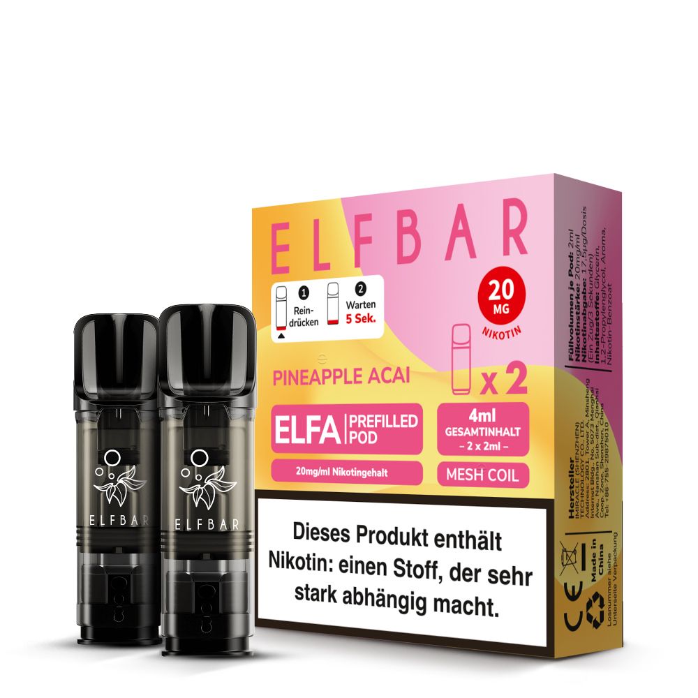 ELFA Pods Pineapple Acai 10er Pack – Elfbar 20mg Nikotinsalz Ananas Acai