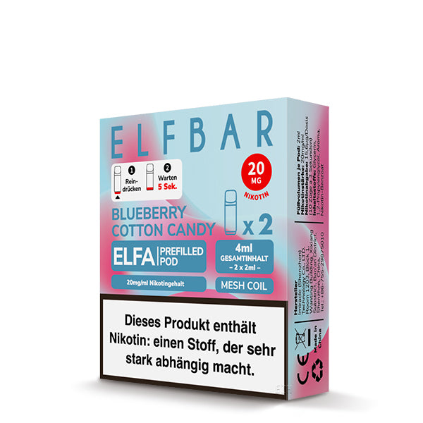 ELFA Pods 2er Pack 20mg Nikotin "Blueberry Cotton Candy" - 10er Pack