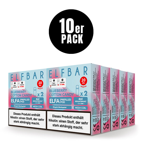 ELFA Pods 2er Pack 20mg Nikotin "Blueberry Cotton Candy" - 10er Pack