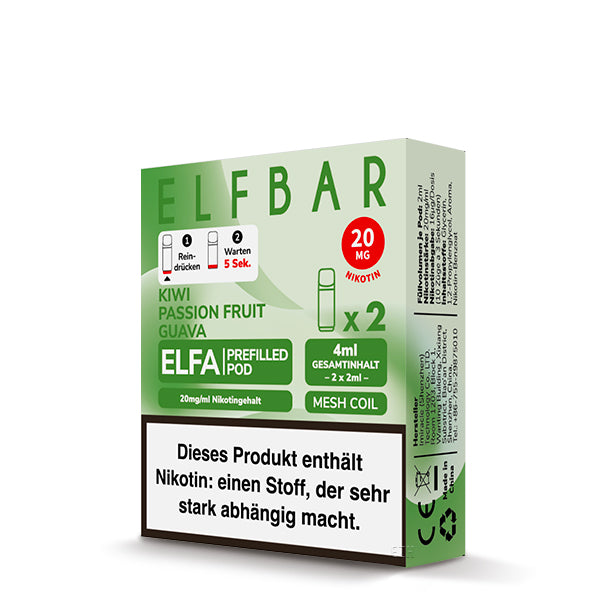 ELFA Pods 2er Pack 20mg Nikotin "Kiwi Passion Fruit Guava" - 10er Pack