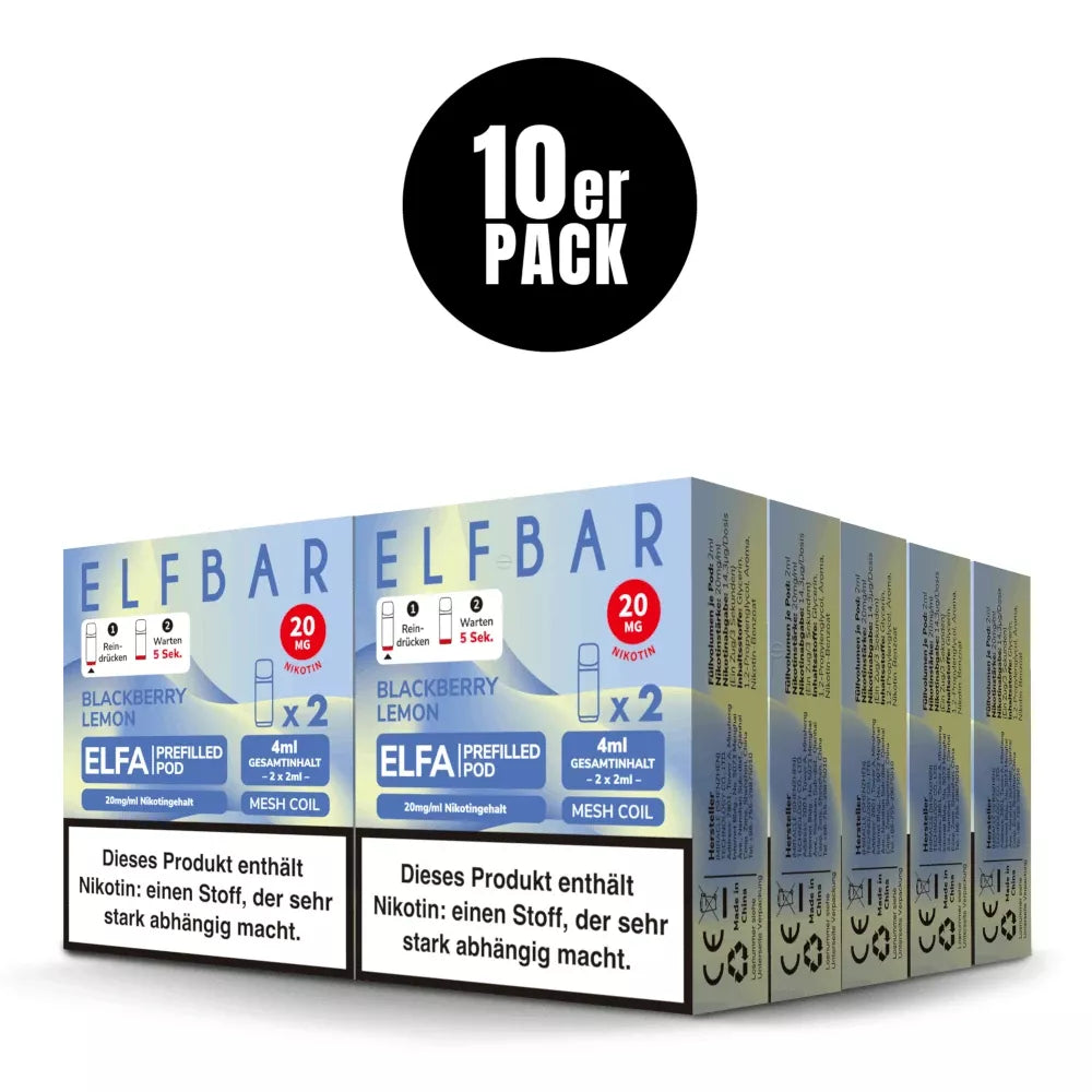 Elfbar ELFA Pods Blackberry Lemon 10er Pack Bundle – Großhandel B2B ArBo Wholesale