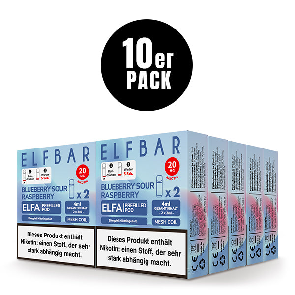 Elfbar ELFA Pods Blueberry Sour Raspberry 10er Pack Bundle – Großhandel B2B ArBo Wholesale