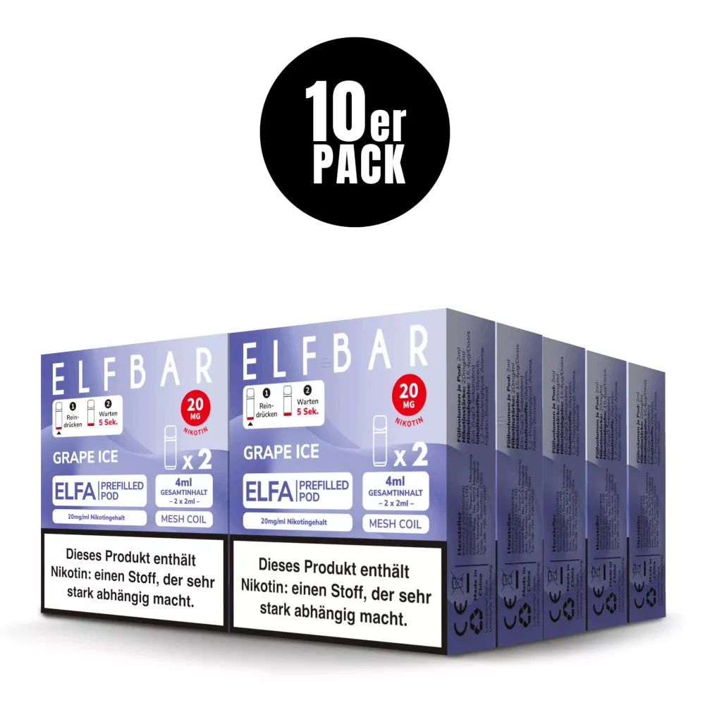 Elfbar ELFA Pods Grape Ice 10er Pack Bundle – Großhandel B2B ArBo Wholesale