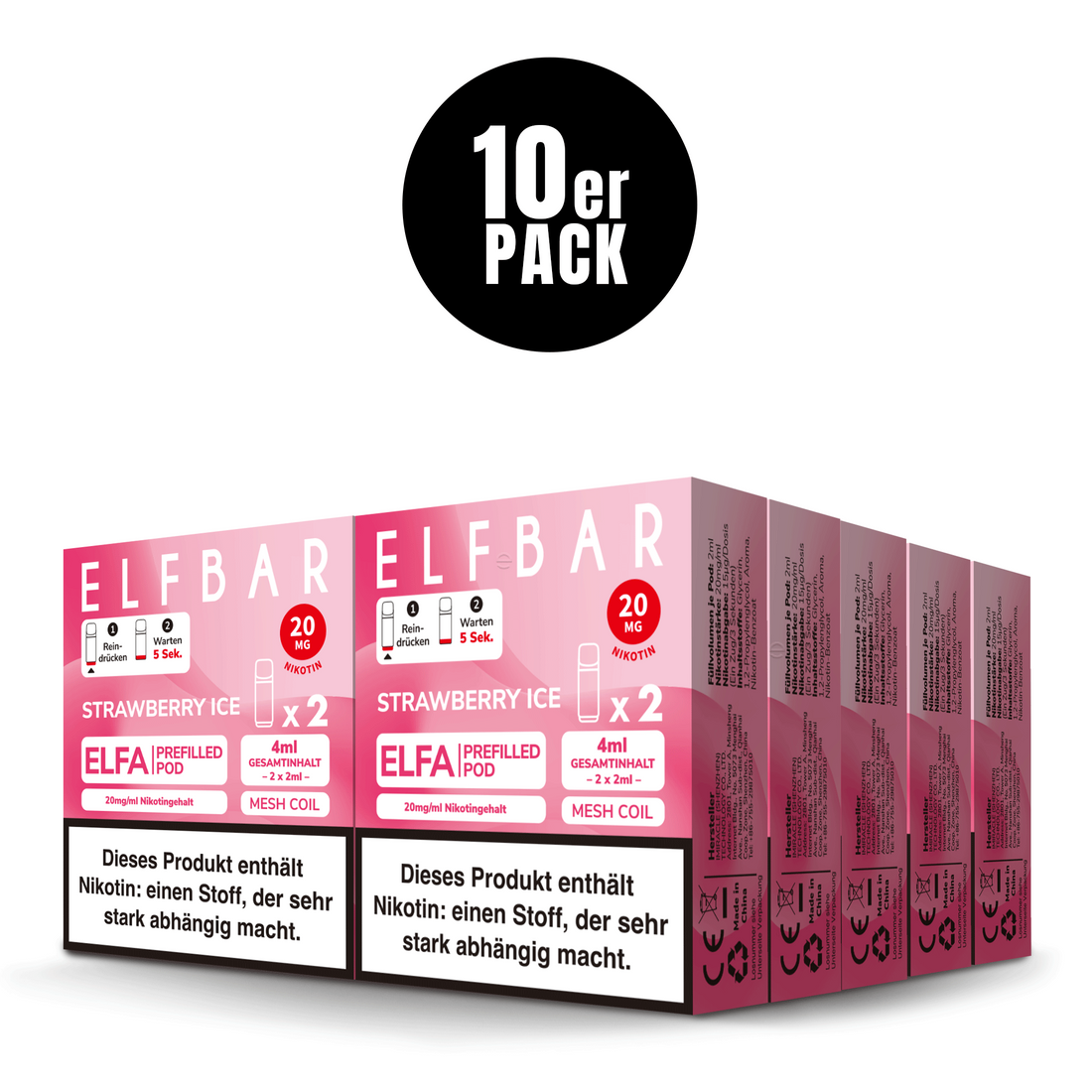 Elfbar ELFA Pods Strawberry Ice 10er Pack Bundle – Großhandel B2B ArBo Wholesale