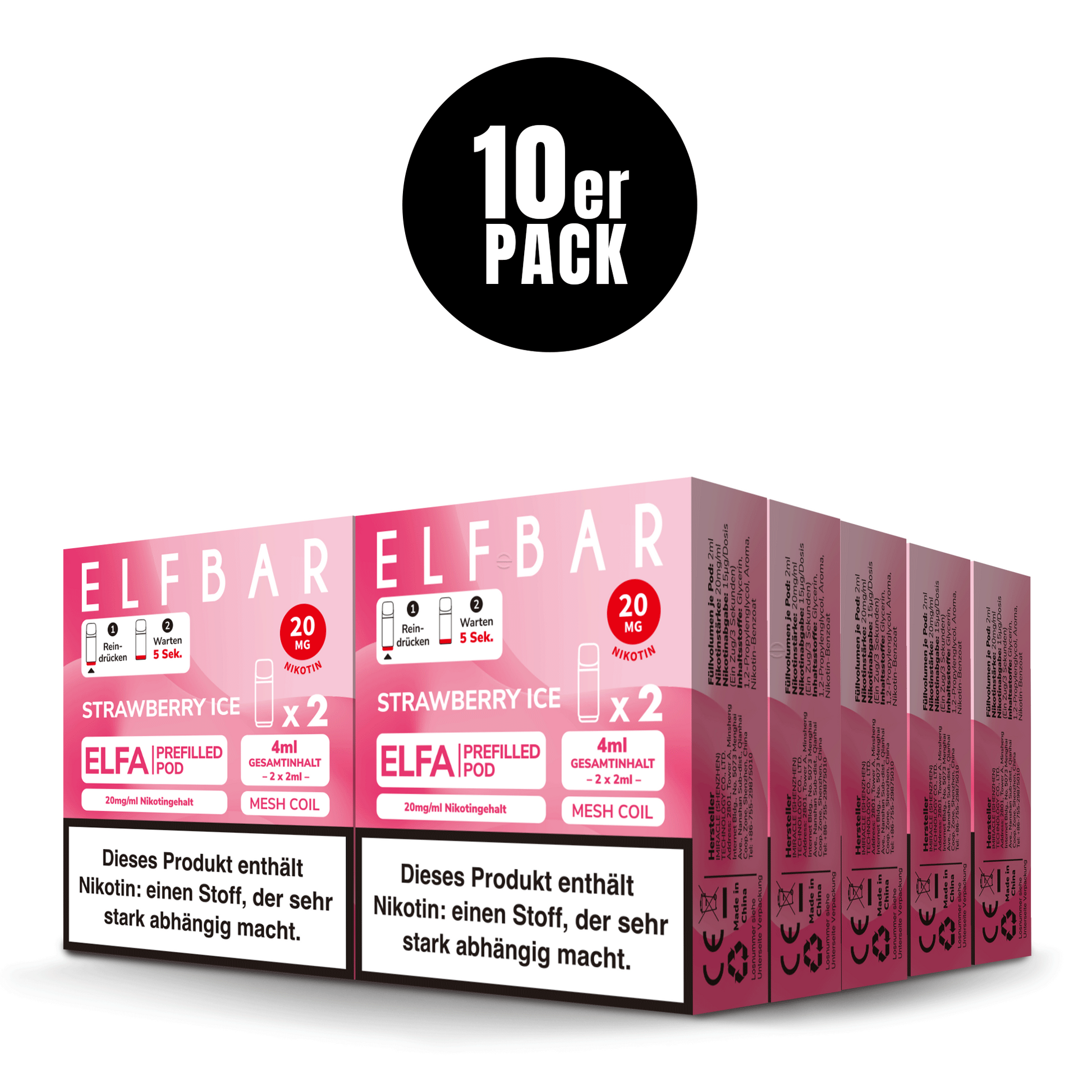 Elfbar ELFA Pods Strawberry Ice 10er Pack Bundle – Großhandel B2B ArBo Wholesale