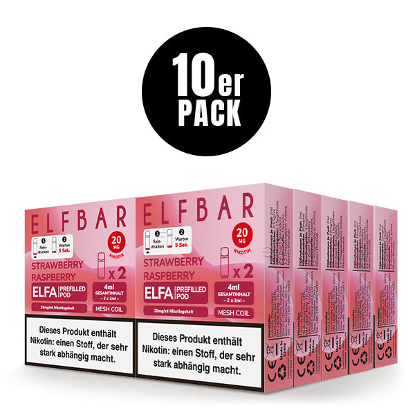 Elfbar ELFA Pods Strawberry Raspberry 10er Pack Bundle – Großhandel B2B ArBo Wholesale
