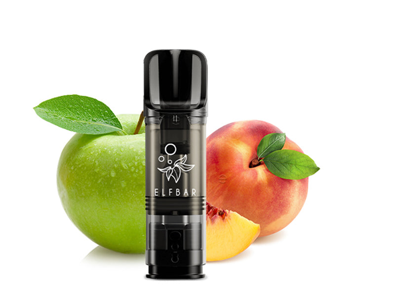 ELFA Pods Apple Peach – vorbefüllter Elfbar Pod ohne Nikotin mit Apfel und Pfirsich, kompatibel mit ELFA & ELFA PRO