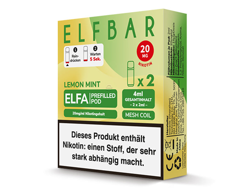 ELFA Pods 2er Pack 20mg Nikotin "Lemon Mint" - 10er Pack
