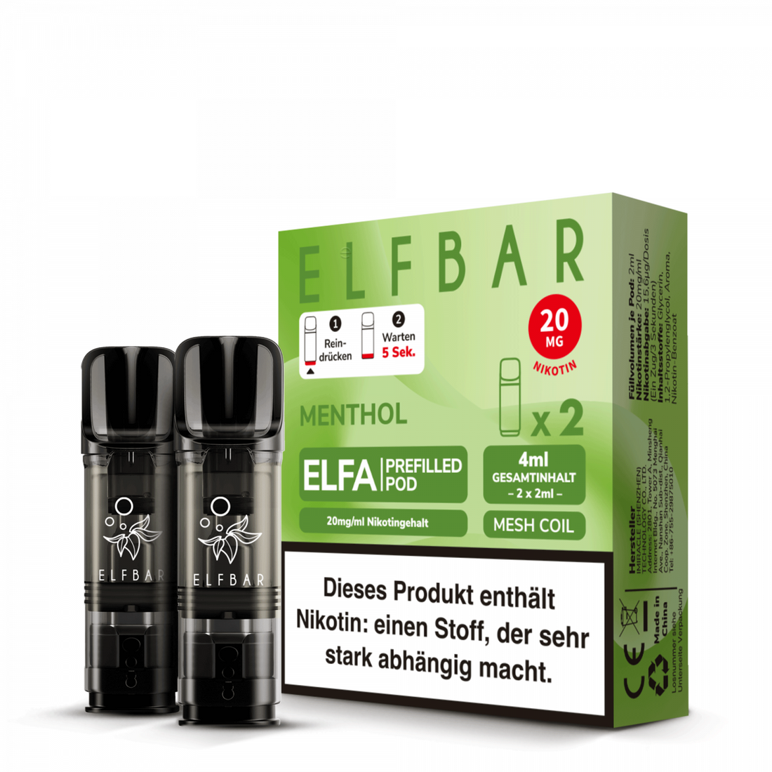 Elfbar ELFA Pods Menthol 10er Pack Bundle – Großhandel B2B ArBo Wholesale