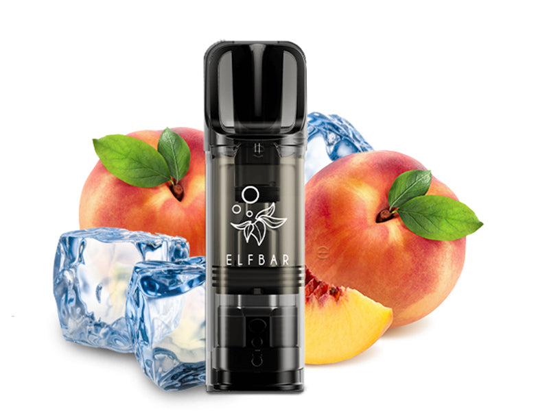 ELFA Pods Peach Ice – vorbefüllter Elfbar Pod ohne Nikotin mit Pfirsich und kühler Menthol-Note, kompatibel mit ELFA & ELFA PRO