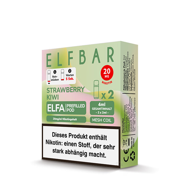 Elfbar ELFA Prefilled Pods Strawberry Kiwi 2er Pack – Erdbeere Kiwi 20mg Nikotinsalz