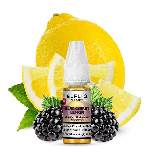 ELFLIQ Blackberry Lemon Nikotinsalz-Liquid 10ml mit frischer Zitrone & Brombeeren – 10mg, Elfbar