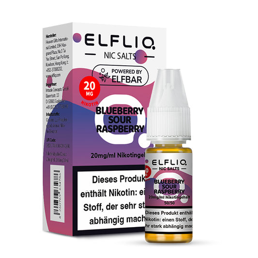 ELFLIQ - Elfbar Liquid - Blueberry Sour Raspberry - 10-20mg/ml