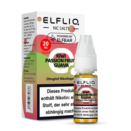 ELFLIQ - Elfbar Liquid - Kiwi Passionfruit Guava - 10-20mg/ml