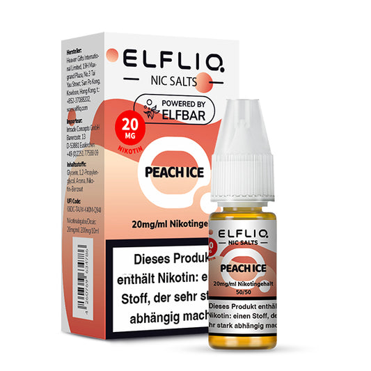 ELFLIQ - Elfbar Liquid - Peach ICE - 10-20mg/ml