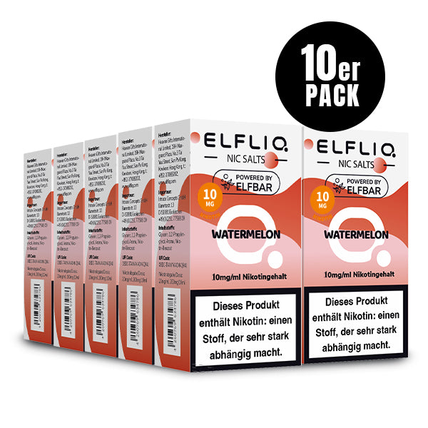 ELFLIQ Elfbar Watermelon 10ml 10er Pack – Nikotinsalz Liquid Wassermelone Großhandel ArBo Wholesale