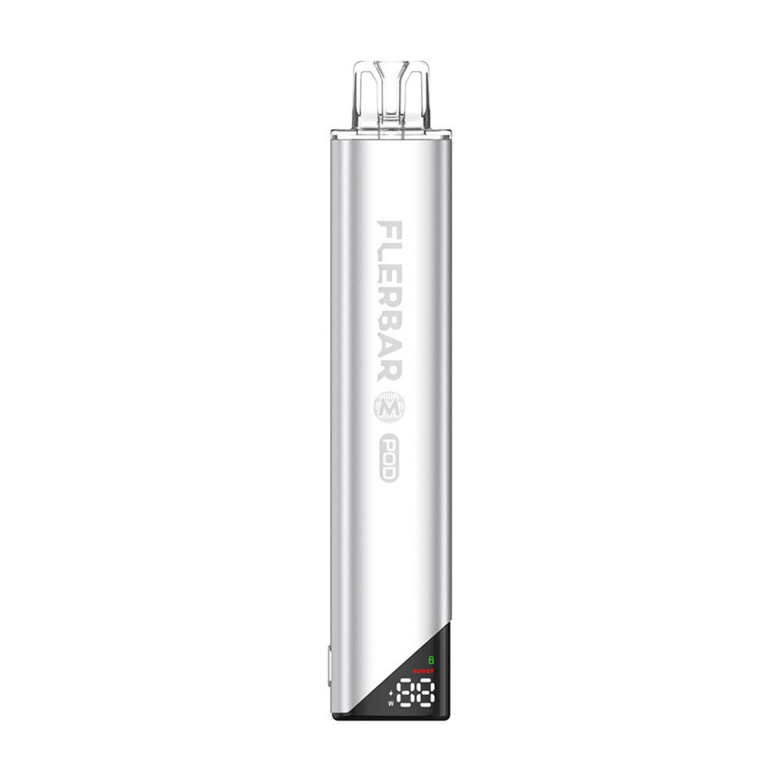 Flerbar M Pod Basisgerät Silver – Akkuträger / Akku 650 mAh mit Display, USB-C, Pod-System für Flerbar Pods (Pods separat)