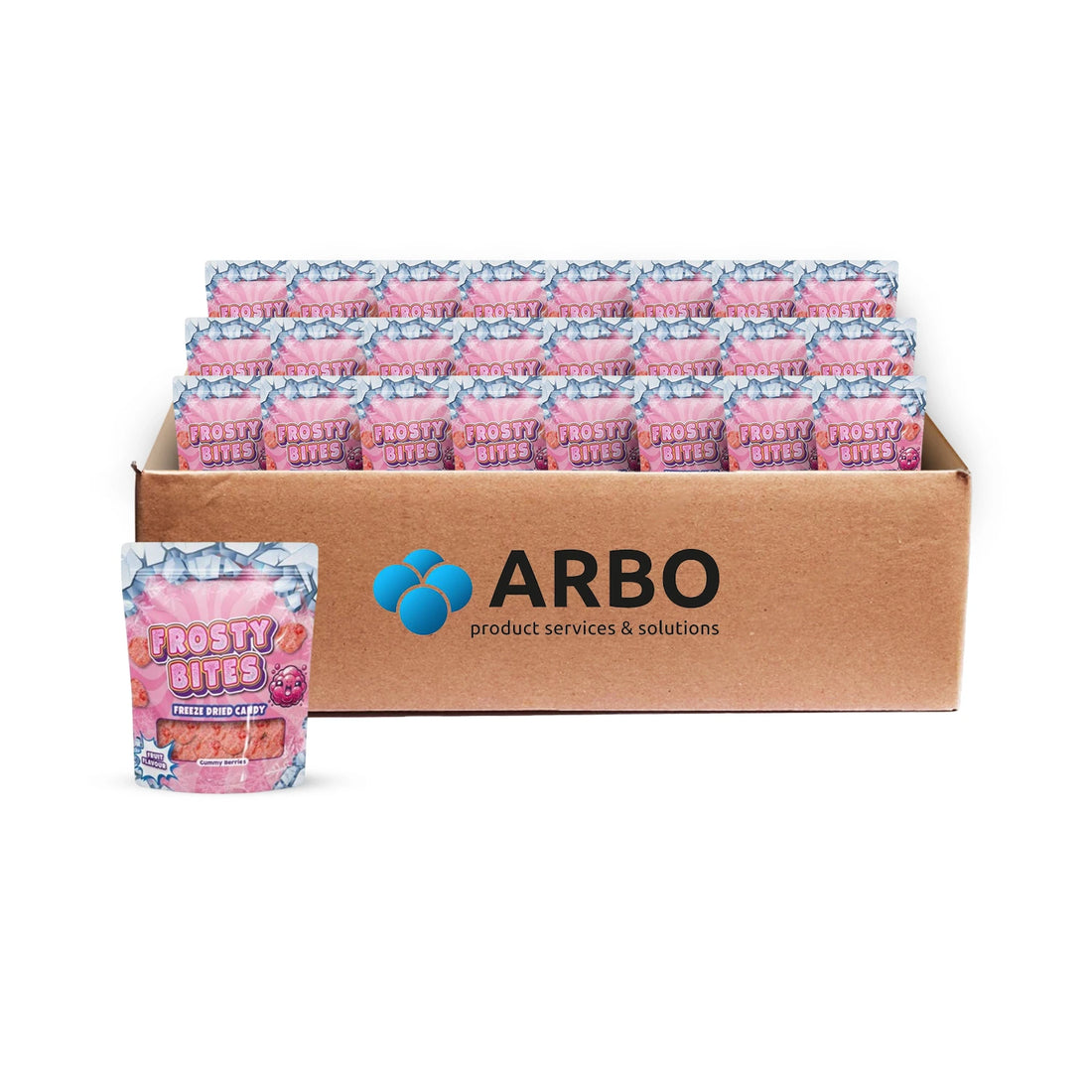 Frosty Bites Freeze Dried Gummy Berry 50g – 24er Karton Großhandel ArBo Wholesale