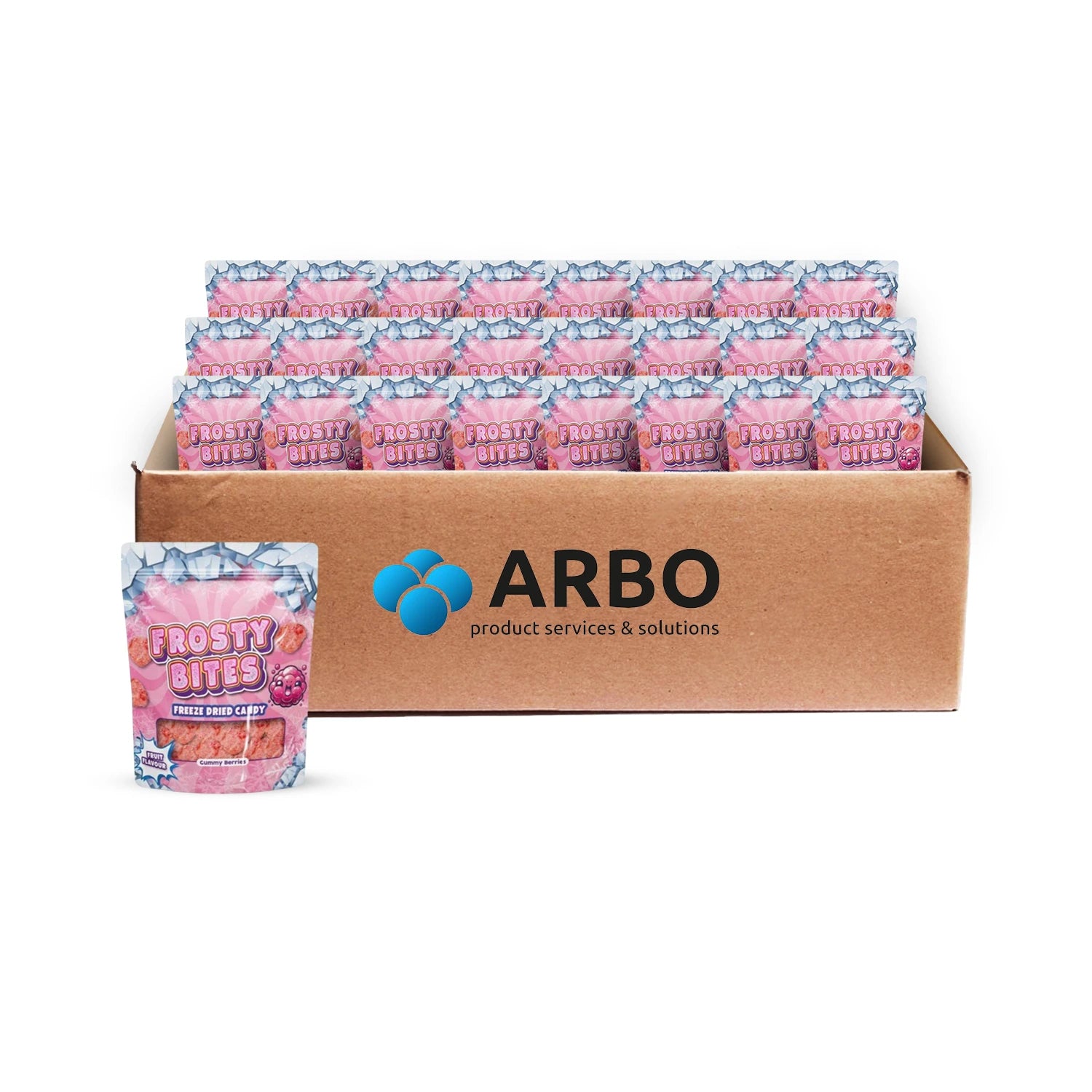 Frosty Bites Freeze Dried Gummy Berry 50g – 24er Karton Großhandel ArBo Wholesale
