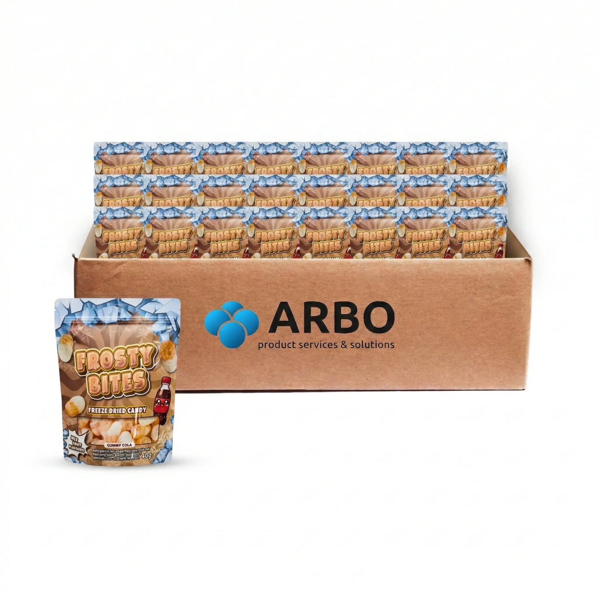 Frosty Bites Freeze Dried Gummy Cola 40g – 24er Karton Großhandel ArBo Wholesale