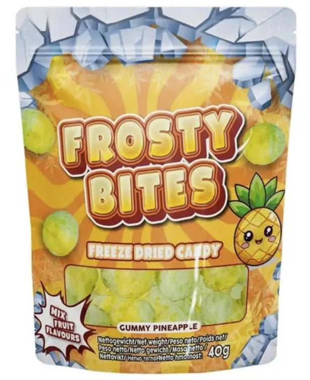 Frosty Bites Freeze Dried Candy Gummy Pineapple 40g – knusprige gefriergetrocknete Ananas Gummies tropisch