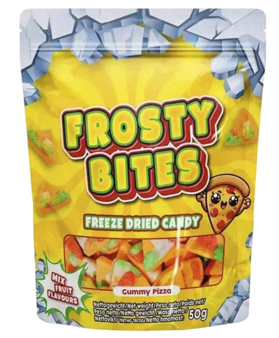 Frosty Bites Gummy Pizza 50g – gefriergetrocknete pizzaförmige Fruchtgummis knusprig fruchtig