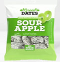 Green Dates Sour Apple 90g Beutel von vorne – Datteln mit saurem Apfelgeschmack, vegan
