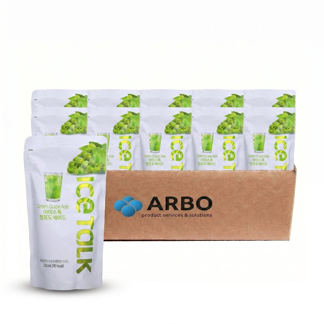 Ice Talk Green Grape Ade 230ml – Karton 10x230ml koreanischer Pouch Drink grüne Traube Shine Muscat Großhandel
