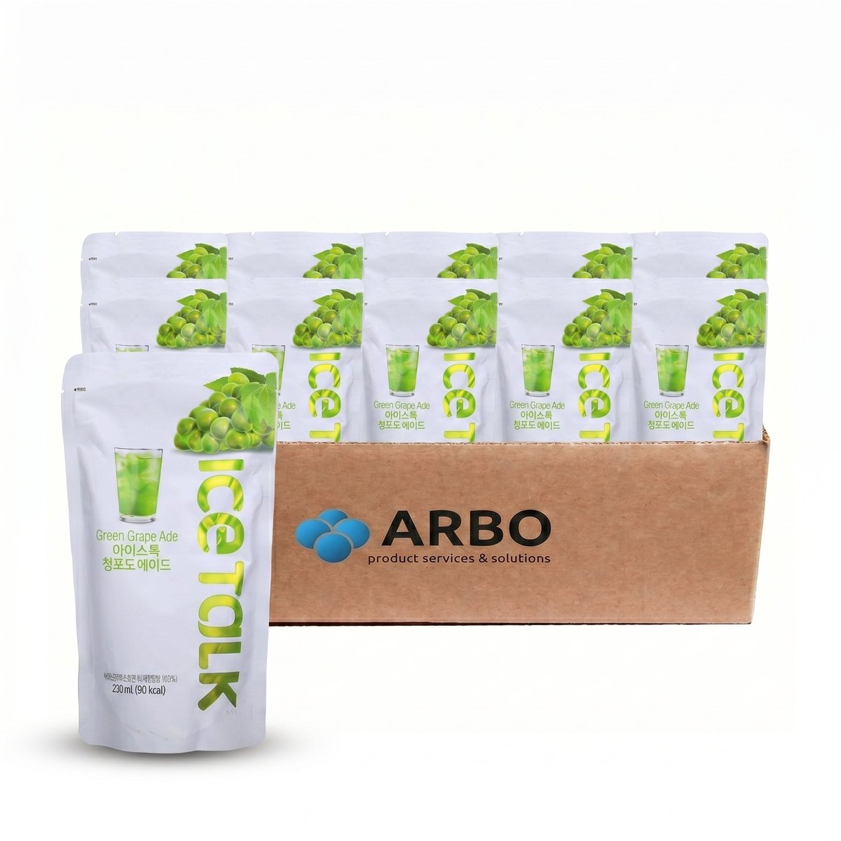 Ice Talk Green Grape Ade 230ml – Karton 10x230ml koreanischer Pouch Drink grüne Traube Shine Muscat Großhandel