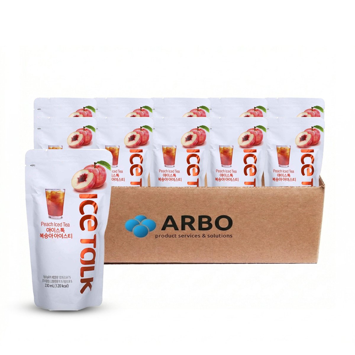 Ice Talk Peach Iced Tea Ade 230ml – Karton 10x230ml koreanischer Pouch Drink Pfirsich Eistee Großhandel