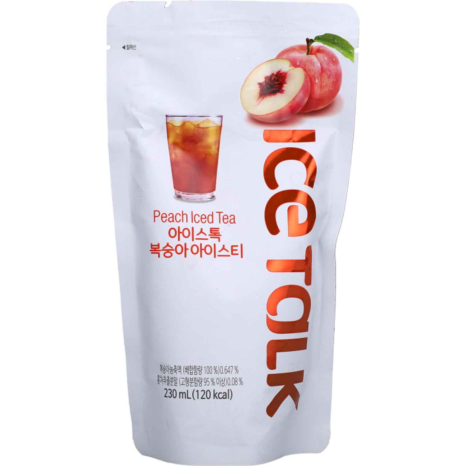 Ice Talk Peach Iced Tea Ade 230ml – koreanischer Pouch Drink Pfirsich Eistee