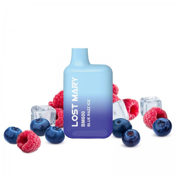 Lost Mary BM600 Blue Razz Ice by Elfbar – Einweg E-Zigarette mit blauen Himbeeren und Eiswürfeln