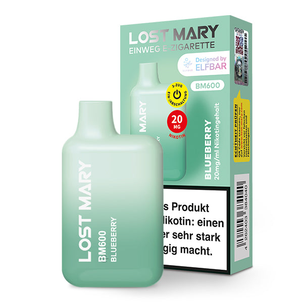 Lost Mary BM600 Blueberry by Elfbar – Blaubeere Einweg E-Zigarette 20mg Nikotinsalz 600 Züge