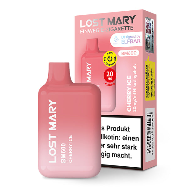Lost Mary BM600 Cherry Ice by Elfbar – Kirsche Eis Einweg E-Zigarette 20mg Nikotinsalz 600 Züge
